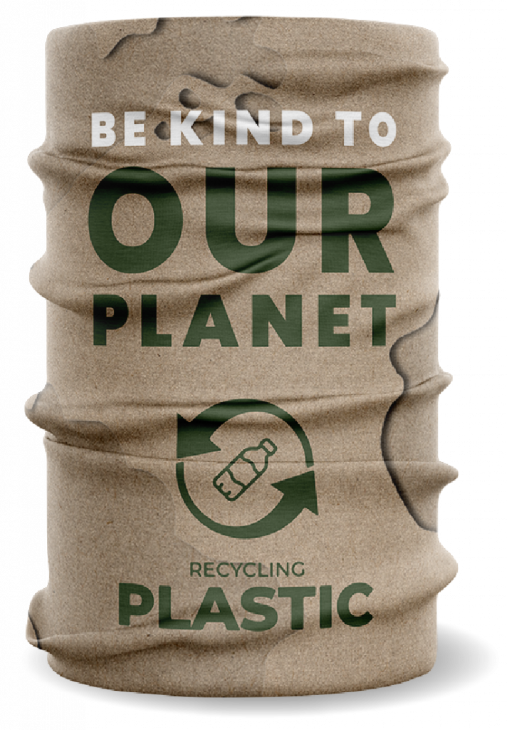 Recycling Loop mit "be kind to our planet" Aufdruck